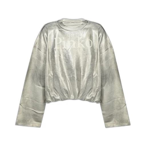 Pinko Elasticated-Hem Cropped Sweatshirt