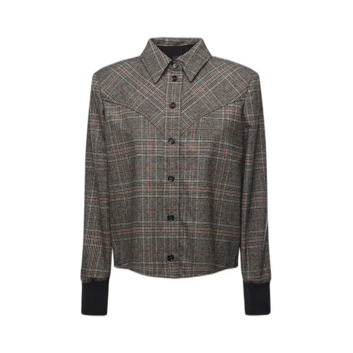Pinko Long Sleeved Checked Buttoned Shirt