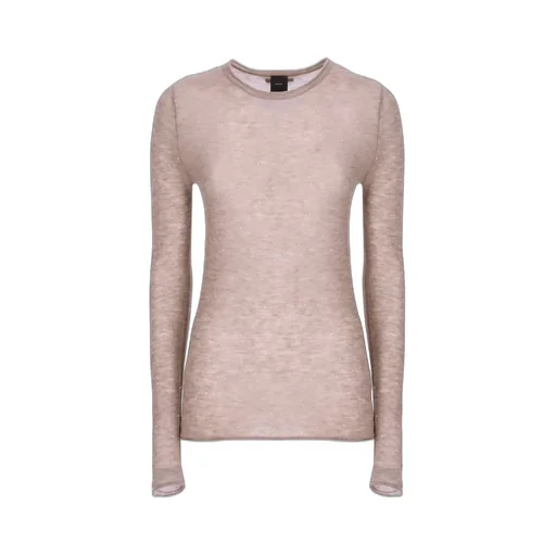 Pinko Long-Sleeved Knitted Sheer T-Shirt