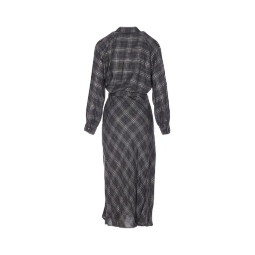 Pinko Lace Detailed Midi Check Dress