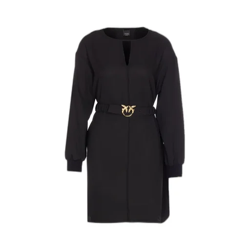 Pinko Love-Birds Bucke Belted Crewneck Short Dress
