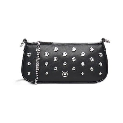 Pinko Mini Half Moon Baguette Leather Shoulder Bag