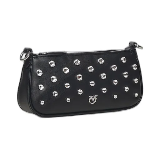 Pinko Mini Half Moon Baguette Leather Shoulder Bag