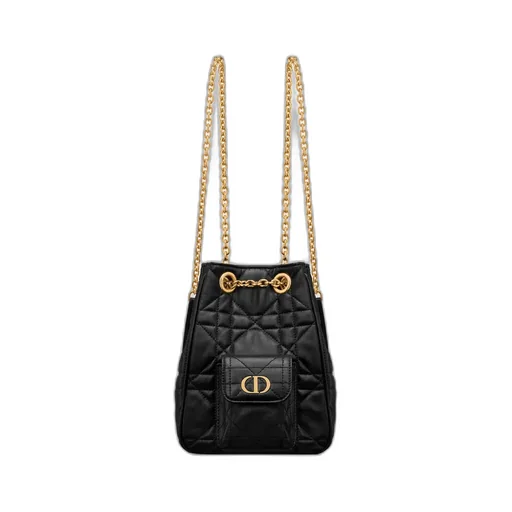 Small Dior Caro Multicarry Backpack With Chain