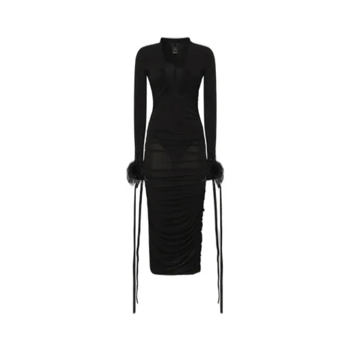 Pinko V-Neck Draped Dress