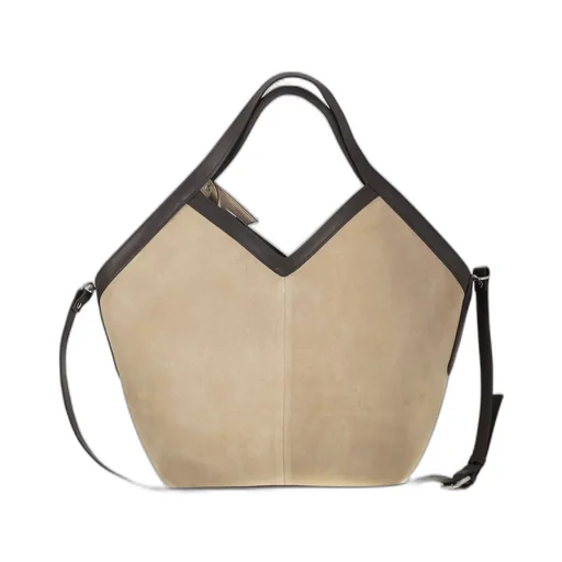 Peserico Suede Trim Tote Bag