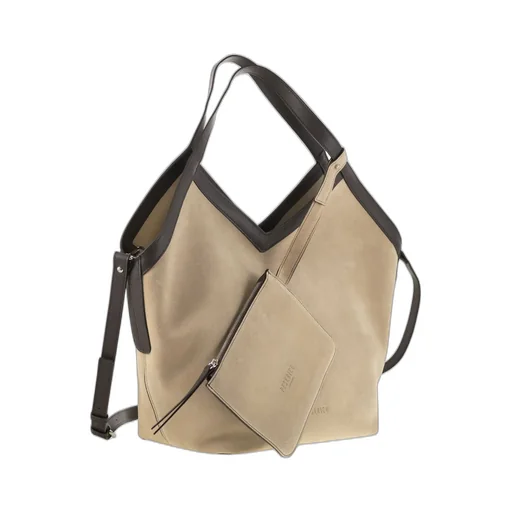 Peserico Suede Trim Tote Bag