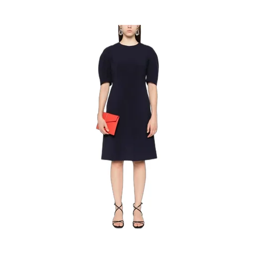 Peserico Puff-Sleeve Midi Dress