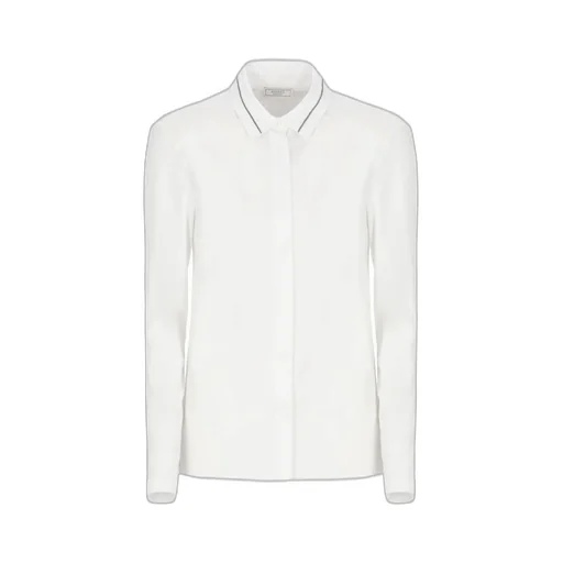 Peserico Contrast-Collar Long-Sleeve Shirt