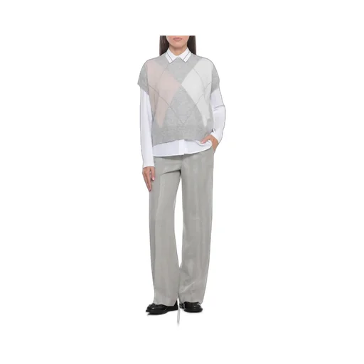 Peserico Contrast-Collar Long-Sleeve Shirt