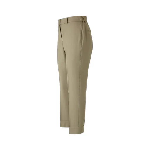 Peserico Rhinestone Trim Straight-Leg Pants