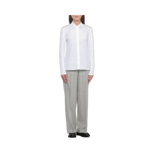 Peserico Contrast-Collar Long-Sleeve Shirt