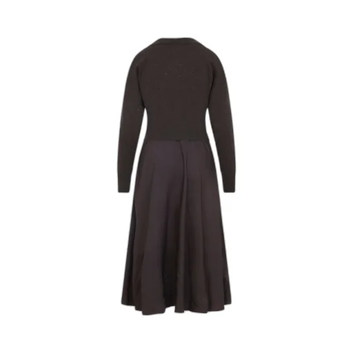 Peserico Two-Fabrics Midi Dress