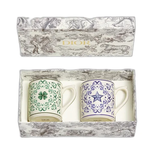 Set Of Two Mugs, Clover And Star