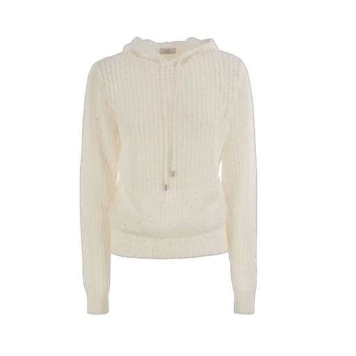 Peserico Sequined Hooded Knitwear