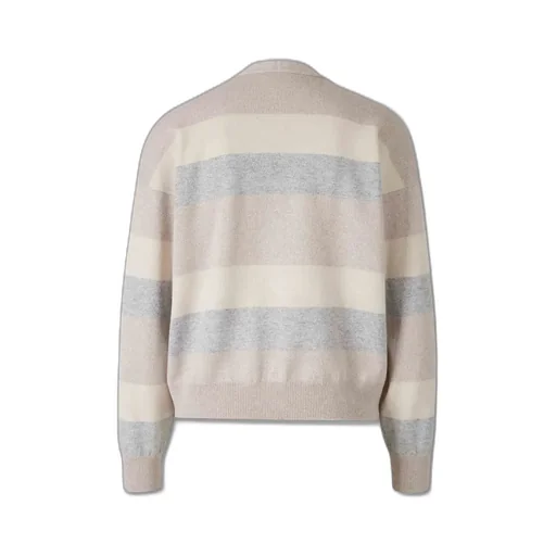 Peserico Striped Rhinestone Cardigan