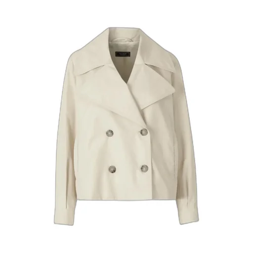 Peserico Double-Breasted Short Trench Coat