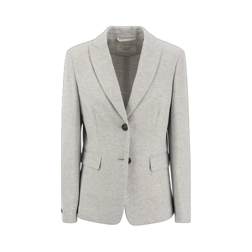 Peserico Single-Breasted Fitted Waist Blazer