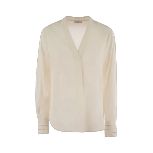Peserico V-Neck Crepe Shirt
