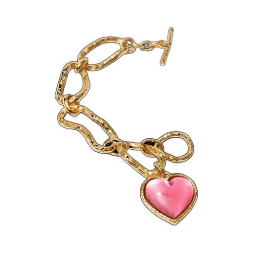 Philippe Ferrandis Heart-Shaped Chained Bracelet