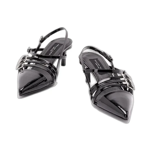 Philipp Plein Multi-Strap Mid-Heel Slingback Pumps