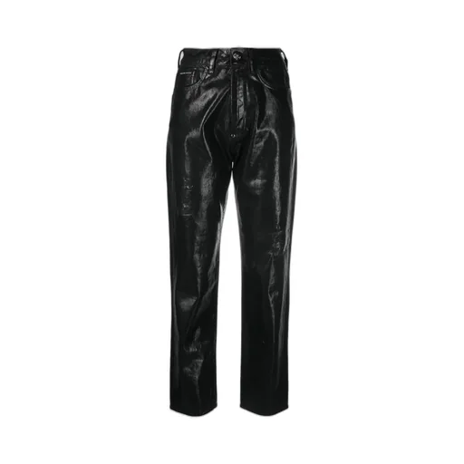 Philipp Plein Metallic Effect Logo Patch Boyfriend Jeans