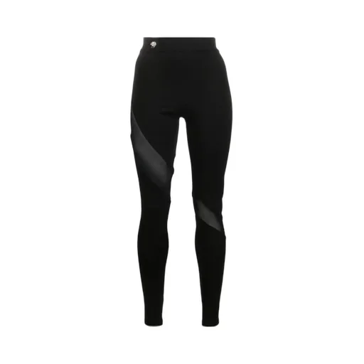 Philipp Plein Mesh Detailed High Waist Leggings