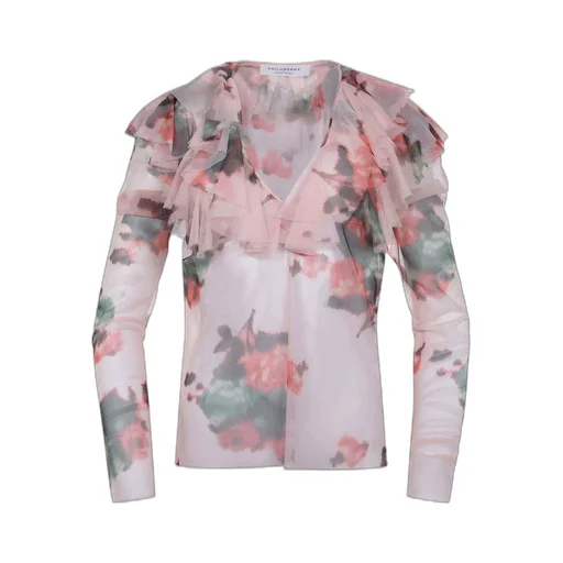 Philosophy Di Lorenzo Serafini Tulle Flower Printed Blouse