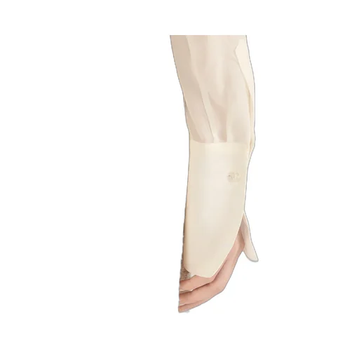Blouse With Ruffled Neckline