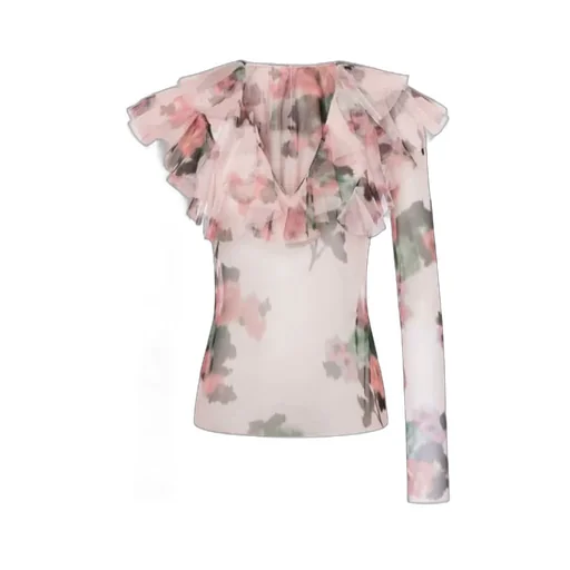 Philosophy Di Lorenzo Serafini Tulle Flower Printed Blouse