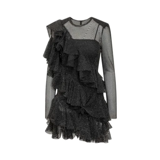 Philosophy Di Lorenzo Serafini Long-Sleeved Ruffled Mesh Dress
