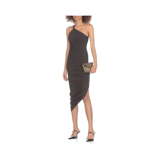 Philosophy Di Lorenzo Serafini Asymmetric Pleated Single Shoulder Midi Dress