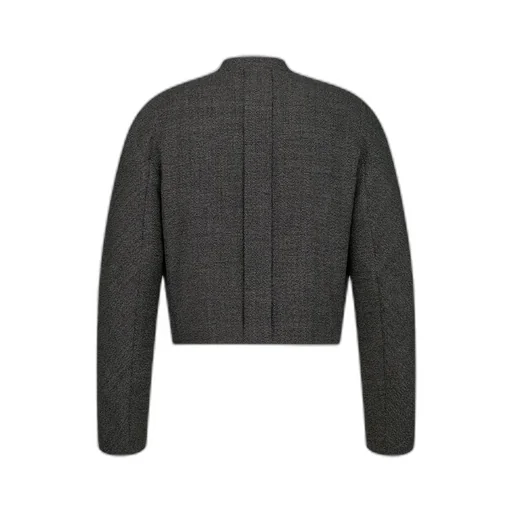 Cropped Jacket With Bomber Collar