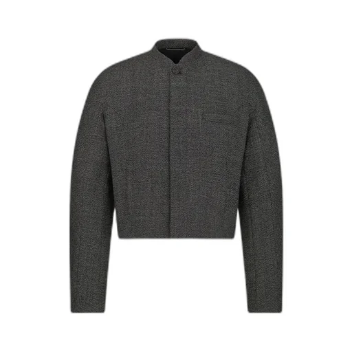 Cropped Jacket With Bomber Collar