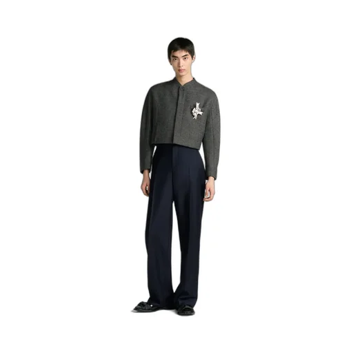 Cropped Jacket With Bomber Collar