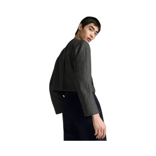 Cropped Jacket With Bomber Collar