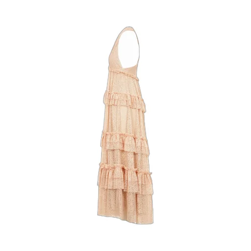 Philosophy Di Lorenzo Serafini V-Neck Ruffle Detailed Midi Lace Dress