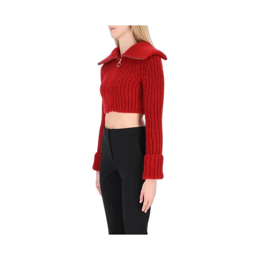 Philosophy Di Lorenzo Serafini Half-Zipped Cropped Knitted Jumper