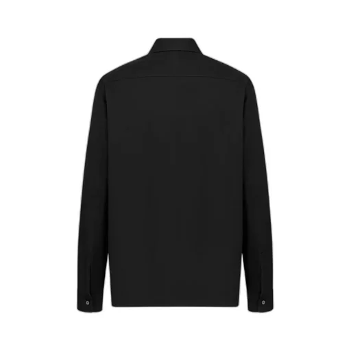 Zipped Shirt With Cd Icon Embroidery