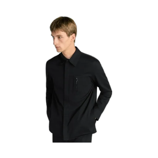 Zipped Shirt With Cd Icon Embroidery