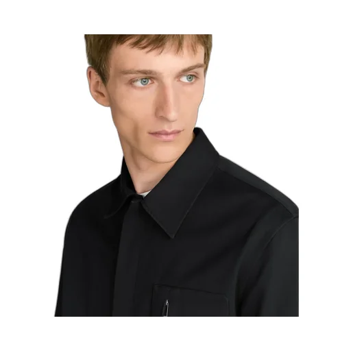 Zipped Shirt With Cd Icon Embroidery