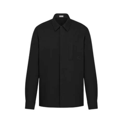Zipped Shirt With Cd Icon Embroidery