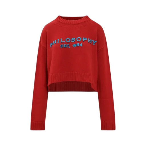 Philosophy Di Lorenzo Serafini Logo Embroidered Cropped Sweater