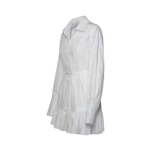 Patou Long-Sleeved Ruffled Mini Shirtdress
