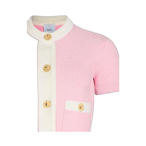 Patou Button-Front Short Sleeve Top