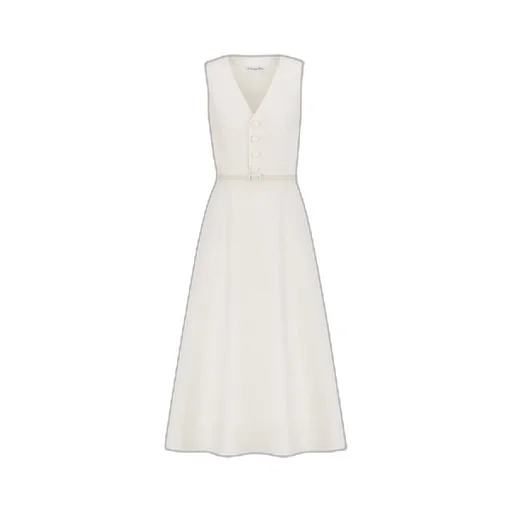 Mid-Length Flared Dress With Belt
