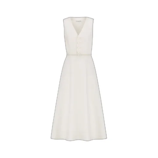 Mid-Length Flared Dress With Belt
