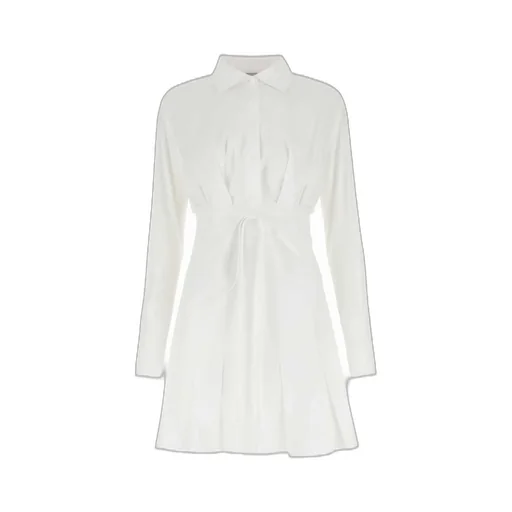 Patou Cut Out Detailed Pleated Mini Shirt Dress