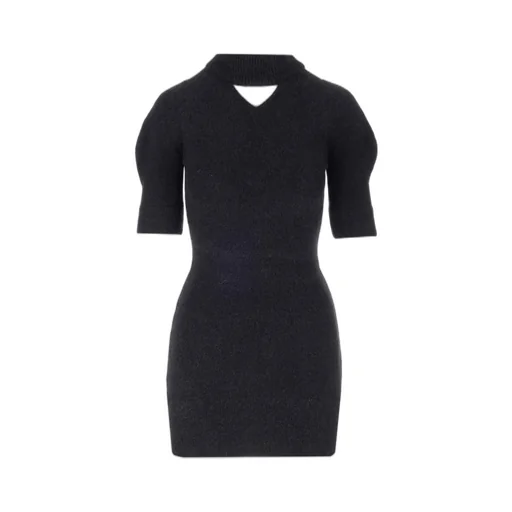 Patou Cut Out Detailed Roll Neck Mini Dress