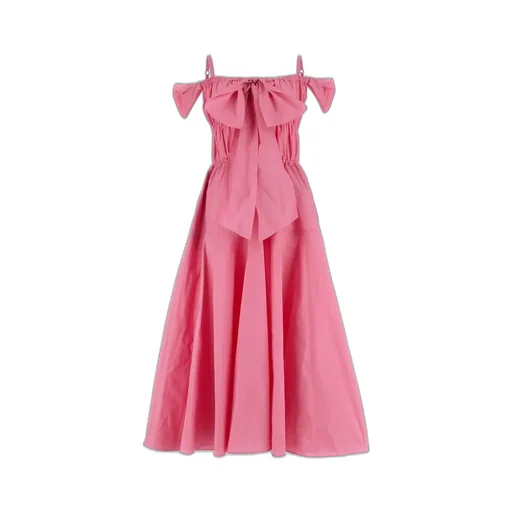 Patou Bow-Detailed Off-Shoulder Midi Dress